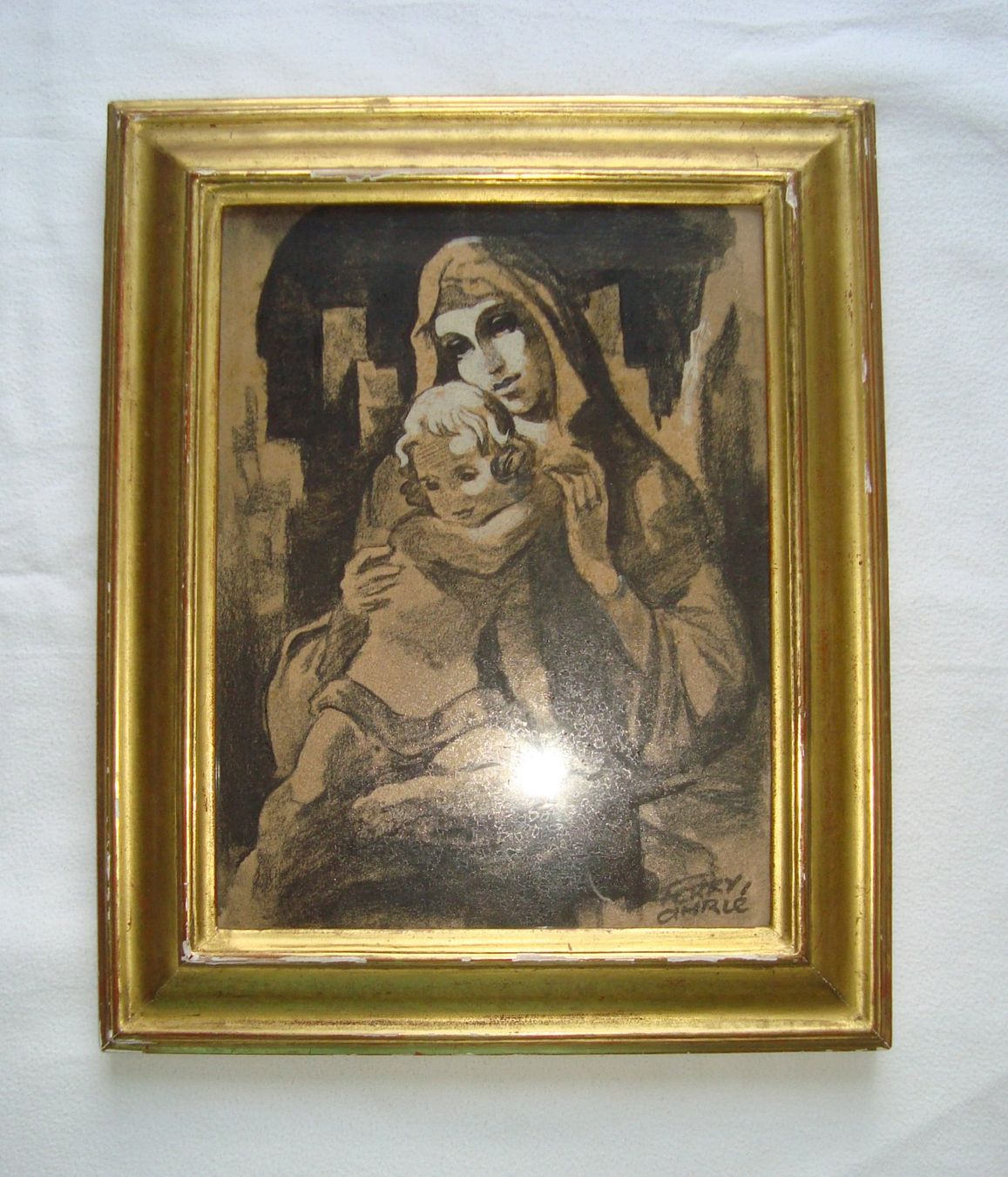 Gemälde: Ferry Ahrlé 1924-2018, signiert.. Madonna mit Kind – Gebraucht aus Oberdorf NW von Lufao 1