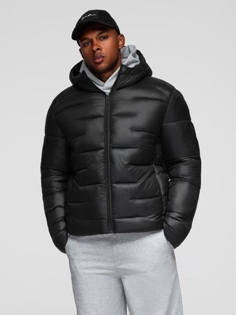 Ombre Winterjacke für Herren mit Kapuze in Schwarz L