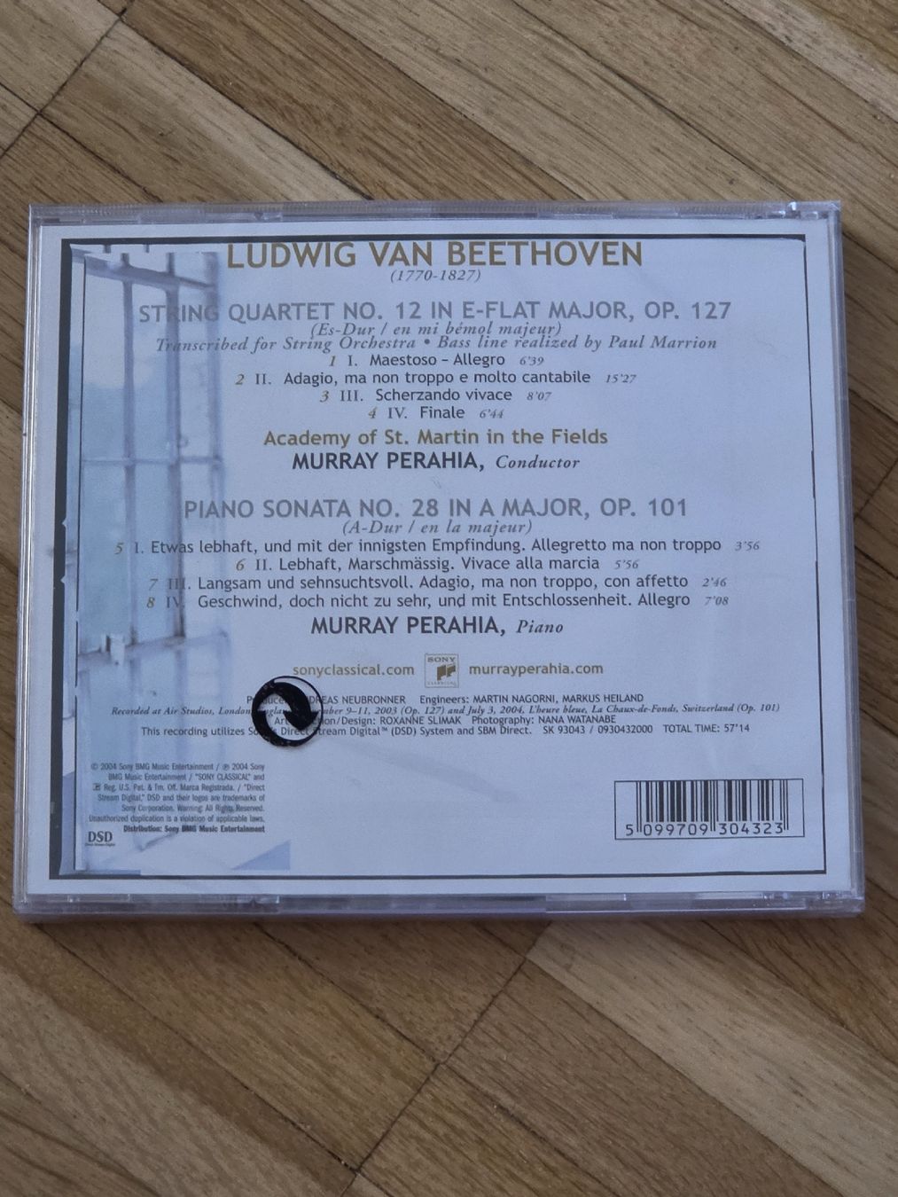 CD: Neue CD: Beethoven Streichquartett, Sonate; Murray Perahia – Nuovo e nell'imballaggio originale da Aesch BL venduto da immon 1