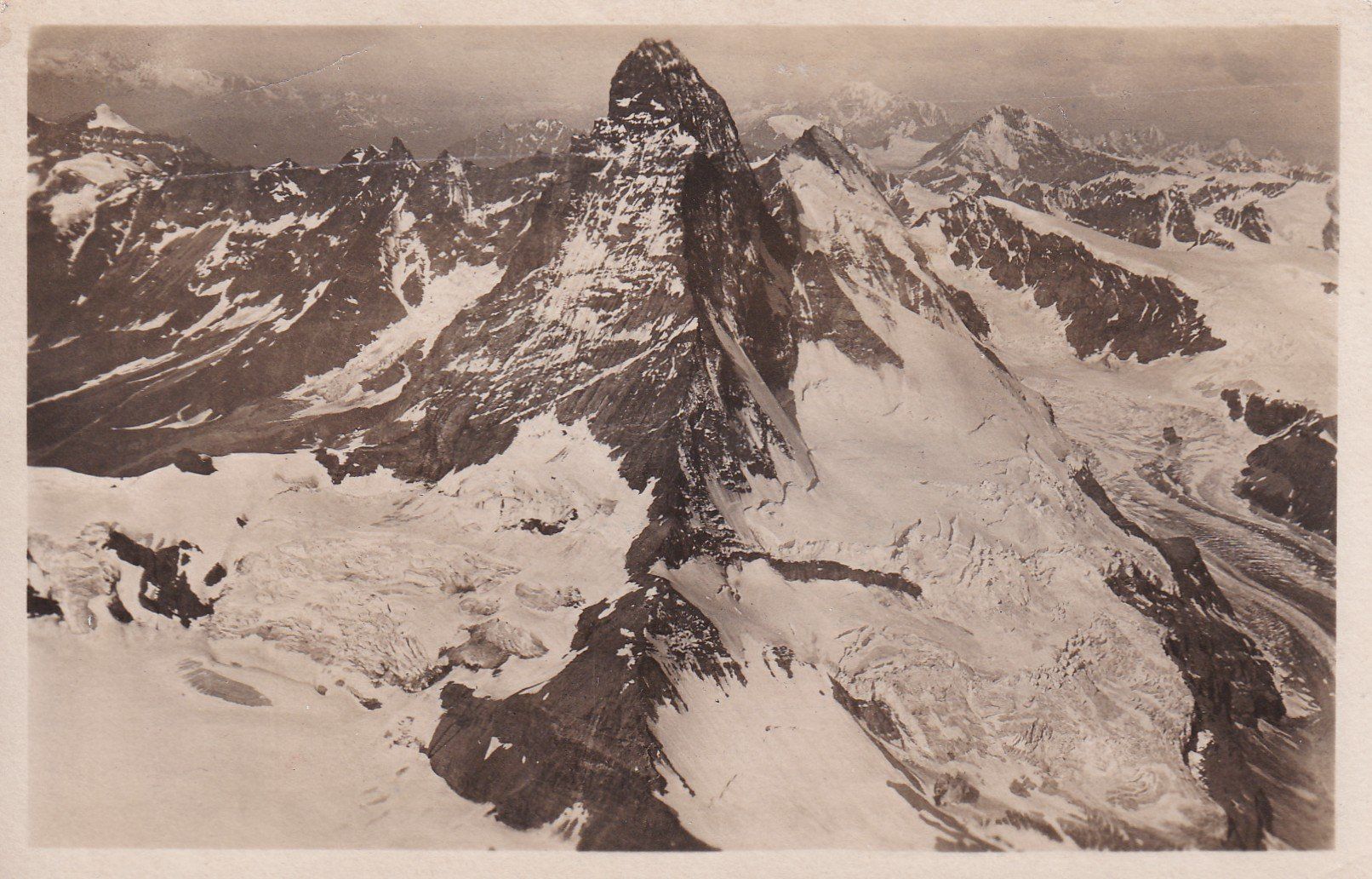 Cartoline postali: Cervin et glacier de Zmutt  1935 – Usato da Cormoret venduto da Pascalll2001