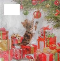 Serviette kitten and baubles (w542) 2Stk