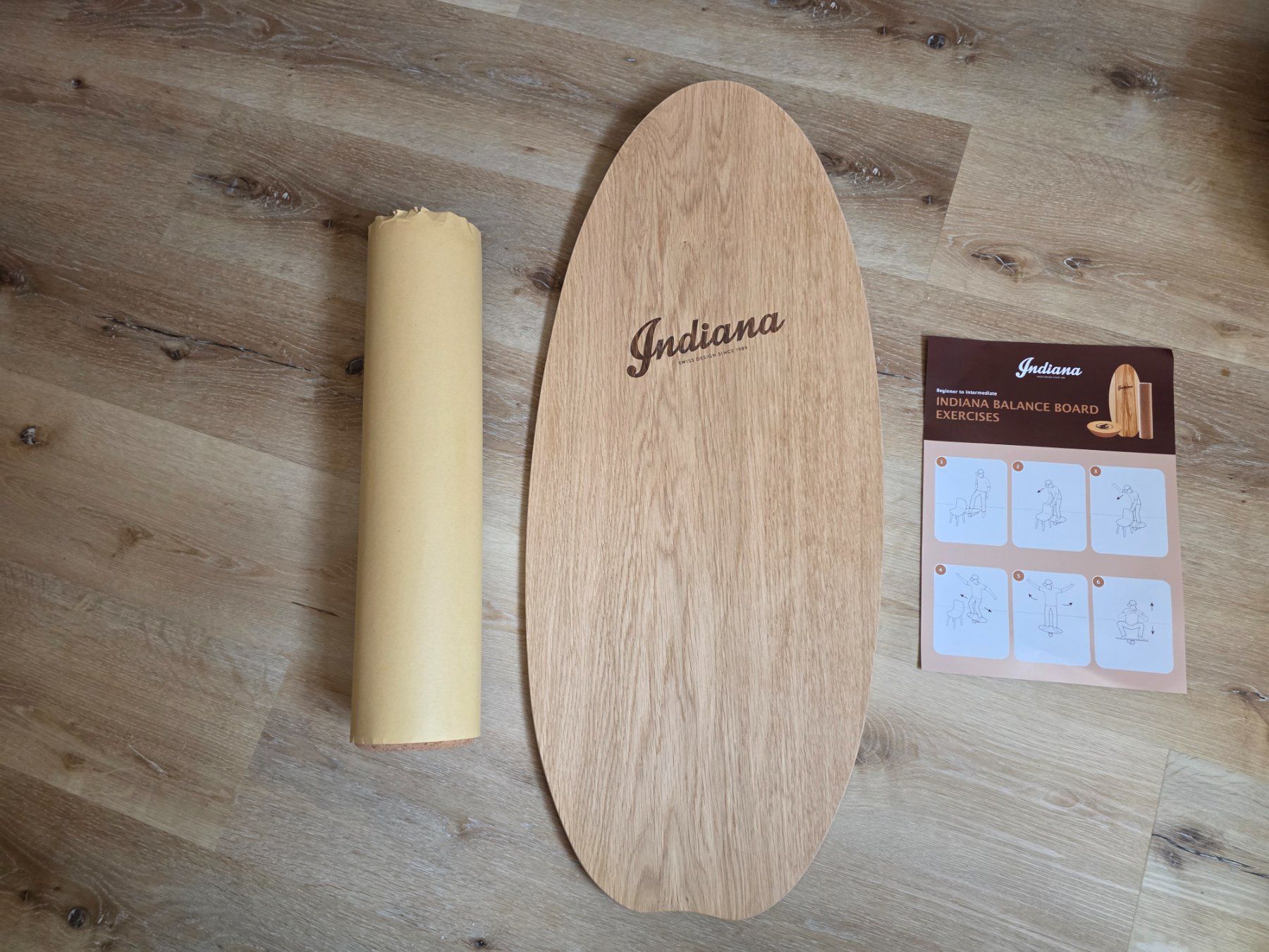Hometrainer: Indiana Balanceboard Eiche Inkl. Korkrolle Neu - Ab 1.-CHF – Nuovo e nell'imballaggio originale da Otelfingen venduto da igood 1