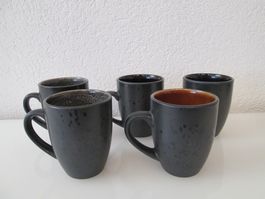 5 Tassenset aus Steinzeug- BITZ