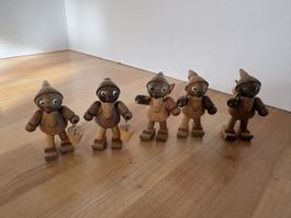 5 Holz Zwergen Figuren aus Holz