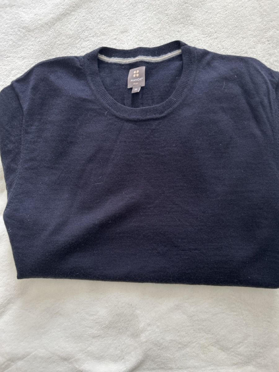 Manor Maglioni & Felpe: Strickpullover Manor 100% Schurwolle dunkelblau Gr. XL Herbs – Usato da St.Gallen venduto da lala19
