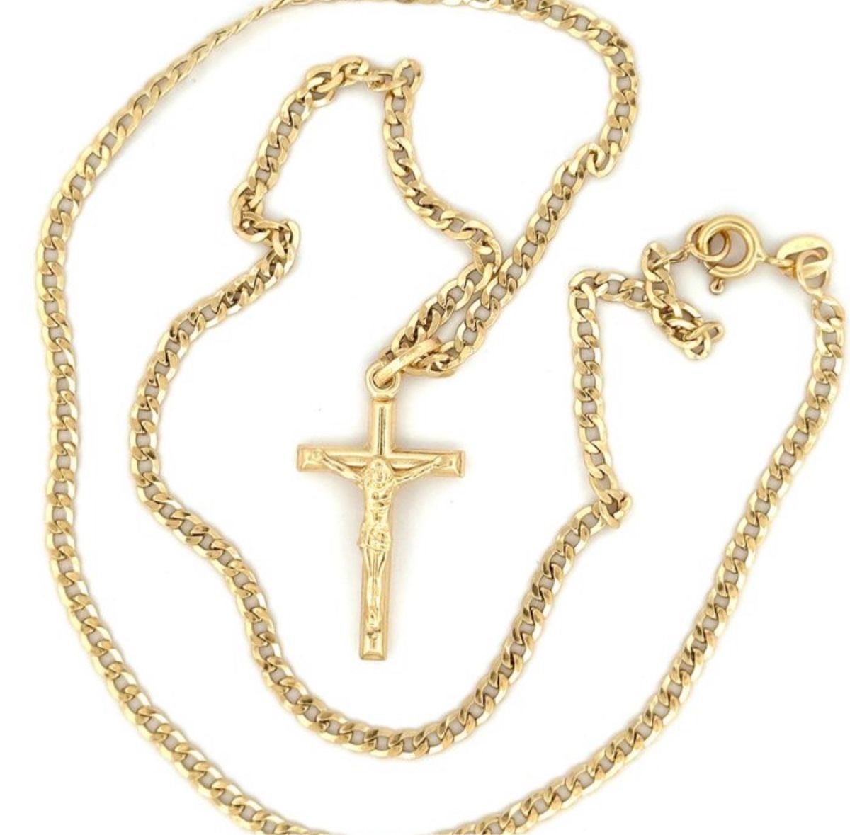 Catenine: Collana uomo oro 750 croce Cristo – Nuovo e nell'imballaggio originale da Vernier venduto da  1