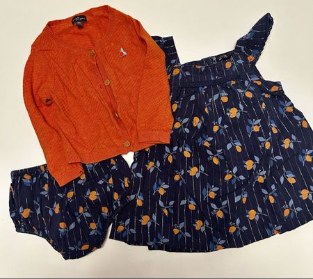Ensemble Sergent Major 9 mois - Robe et Cardigan Orange