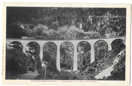 Schmitten Schmittentobel-Viadukt mit Dampfzug