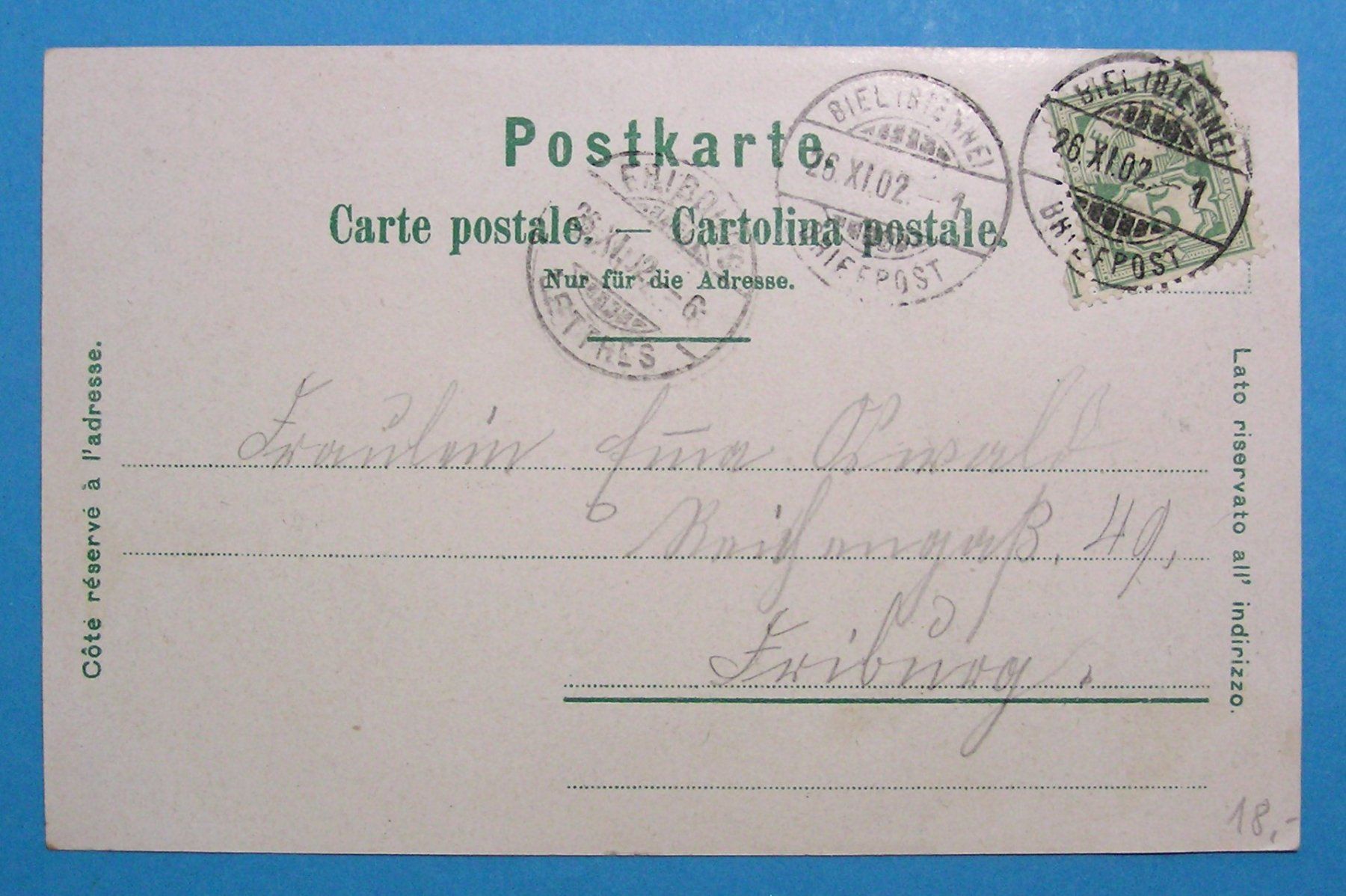 Cartoline postali: LITHO SOUVENIR DE BIENNE 1902 – Usato da Grenchen venduto da Antique-hunter 1