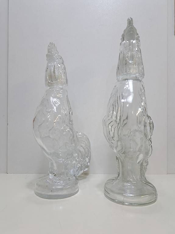 Alle Dekorationen: 2 X Hahn-förmige Glas-Flasche – Gebraucht aus Zürich von aiman3333 2
