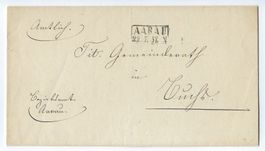 1857 Faltbrief mit Stabstempel AARAU 22.7.57 vom Bezirksamt