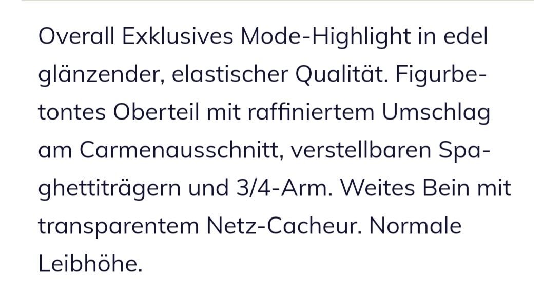 Heine Tute: Jumpsuit/Overall – Usato da Märstetten venduto da bilboa27 1