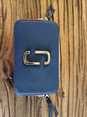 Marc Jacobs The Snapshot Tasche Leder Blau Weiss Rot Neu
