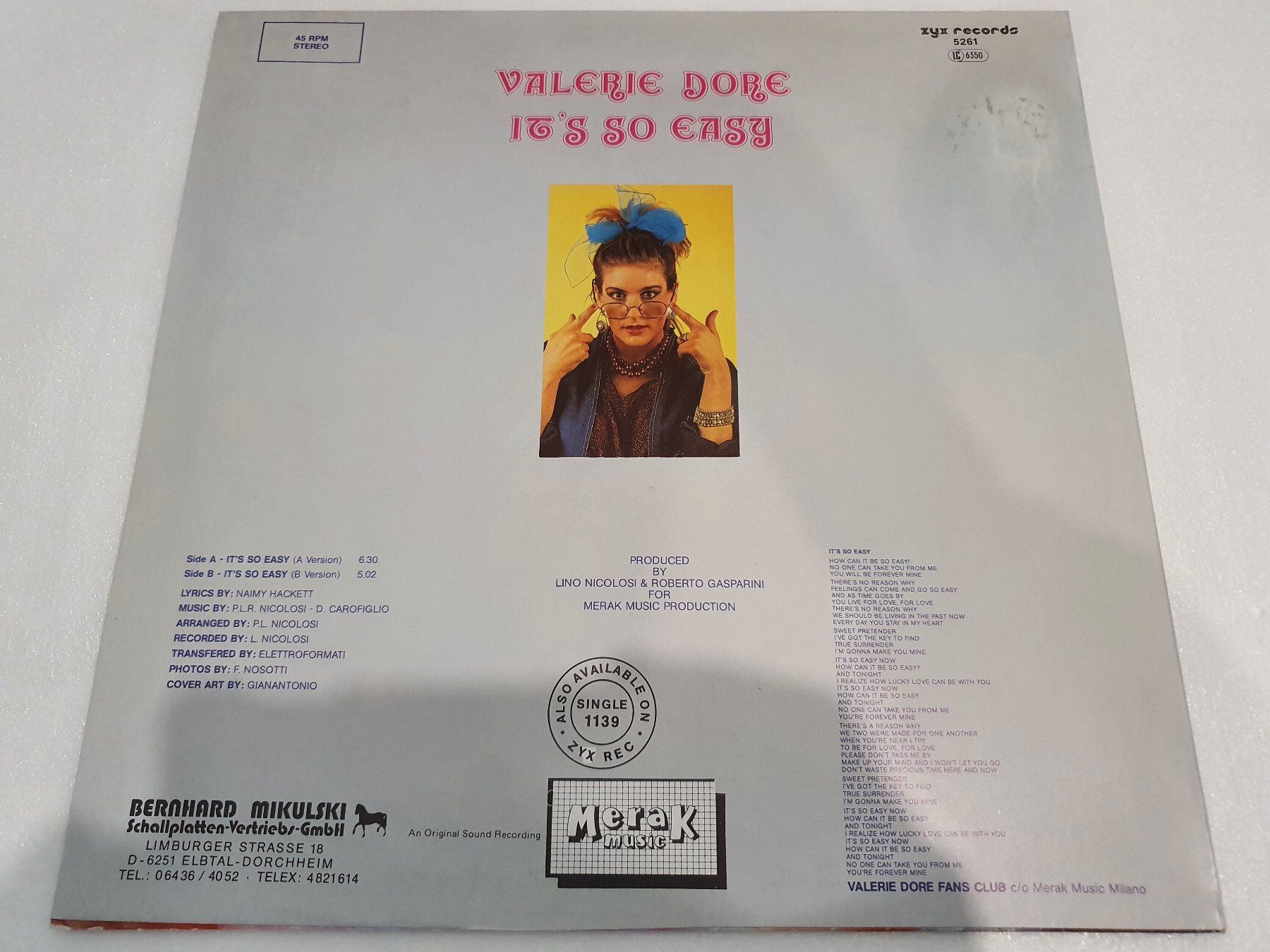 Dischi in vinile: Valerie Dore – It's So Easy – Usato da Uster venduto da Vinyl-Leidenschaft 2