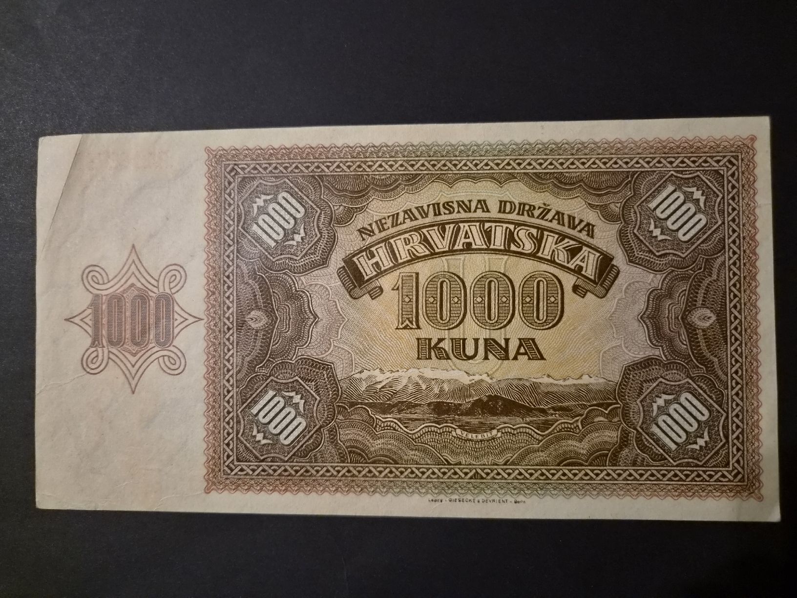 Banconote: Croatie 1941 1.000 kuna P4 – Usato da Versoix venduto da rucio 1