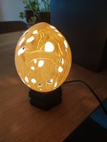 Lampe Straussen-Ei geschnitzt Südafrika 