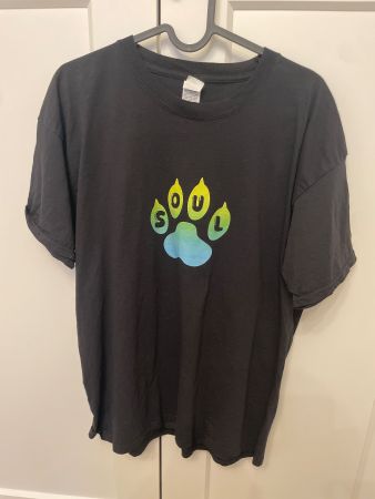 Tshirt schwarz Hundepfote dog shirt soul
