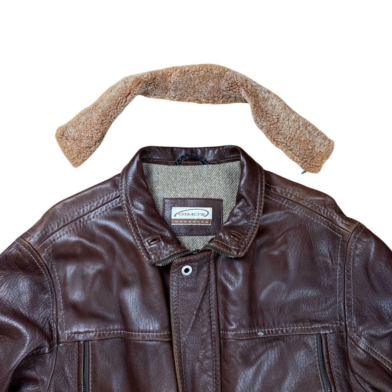Jacken: Gimo's Lederjacke mit Lammfellkragen  - L – Gebraucht aus Herisau von 1asupply 2