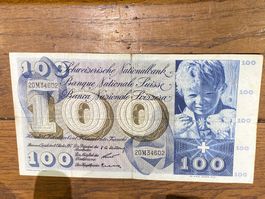 Billet suisse banknoten 4.10 1957