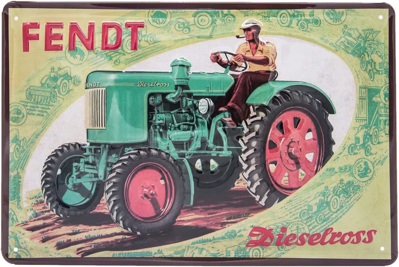 Fendt Schilder: Blechschild 3D-FENDT DIESELROSS – Neu und originalverpackt aus Rupperswil von big-one-sale