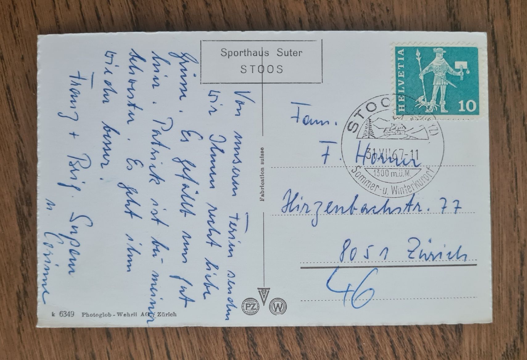 Cartoline postali: Sporthotel Stoos 1967 – Usato da Ebikon venduto da Donar50 1