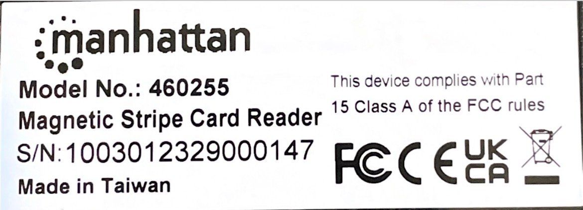 Lettori di schede: Manhattan - Magnetic Stripe Card Reader – Model 460255 – Usato da Belfaux venduto da vwi_q9nw 1