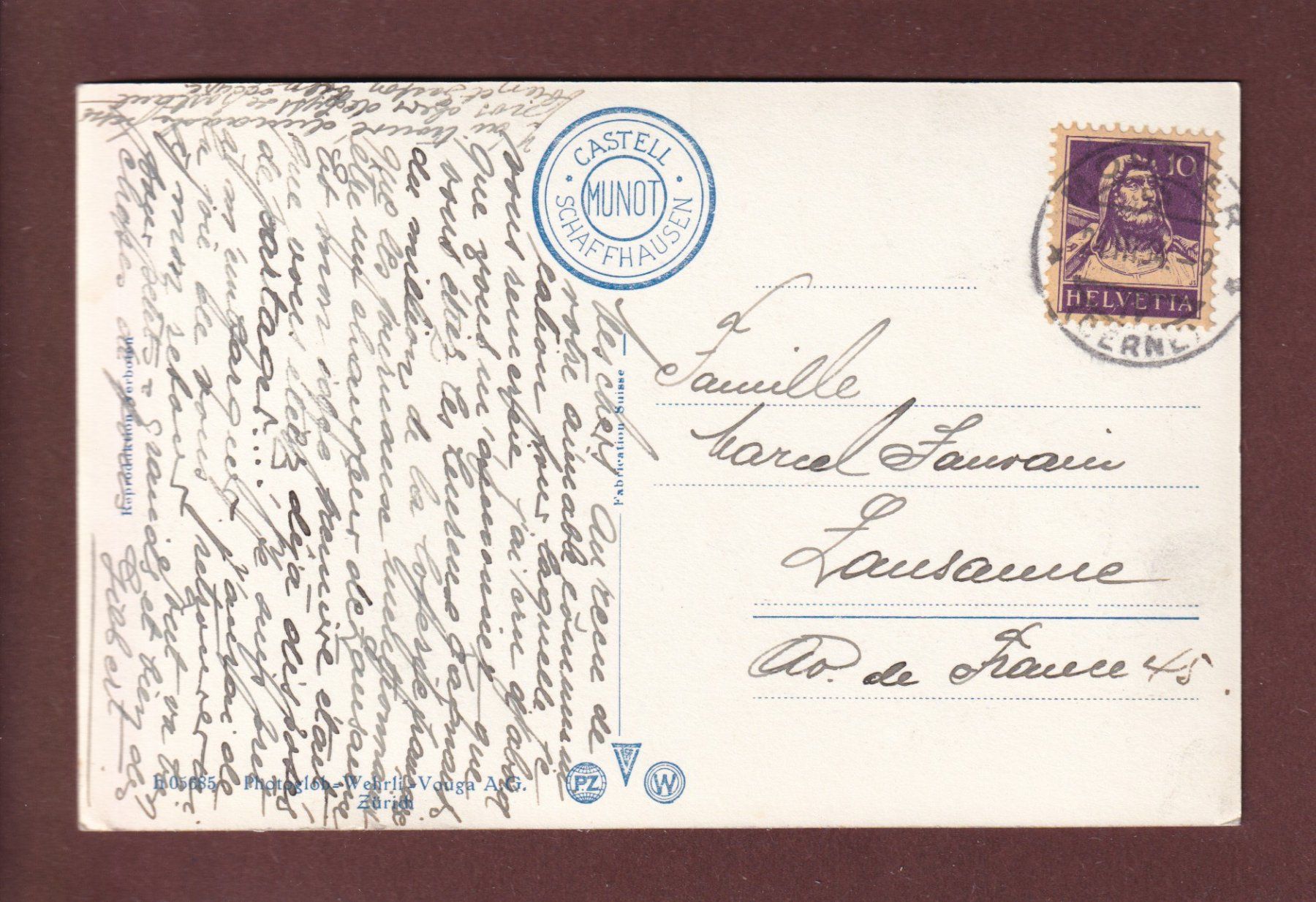 Cartoline postali: SCHAFFHAUSEN von Munot aus - 1934 – Usato da Pully venduto da nicecards 1