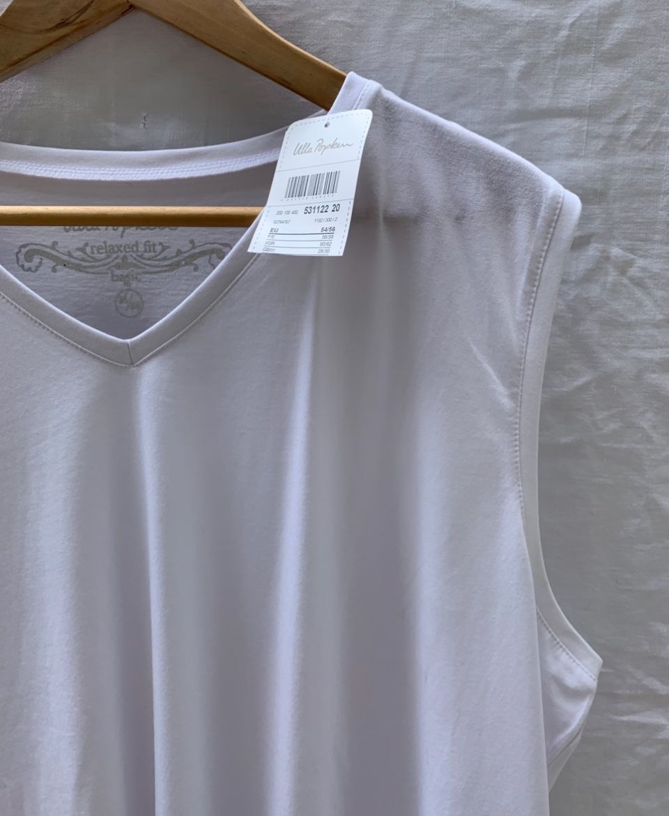 Ulla Popken T-shirt: Débardeur basic blanc relaxed fit ULLA POPKEN neuf t.54/56 – Nuovo e nell'imballaggio originale da Martigny venduto da only__you 2