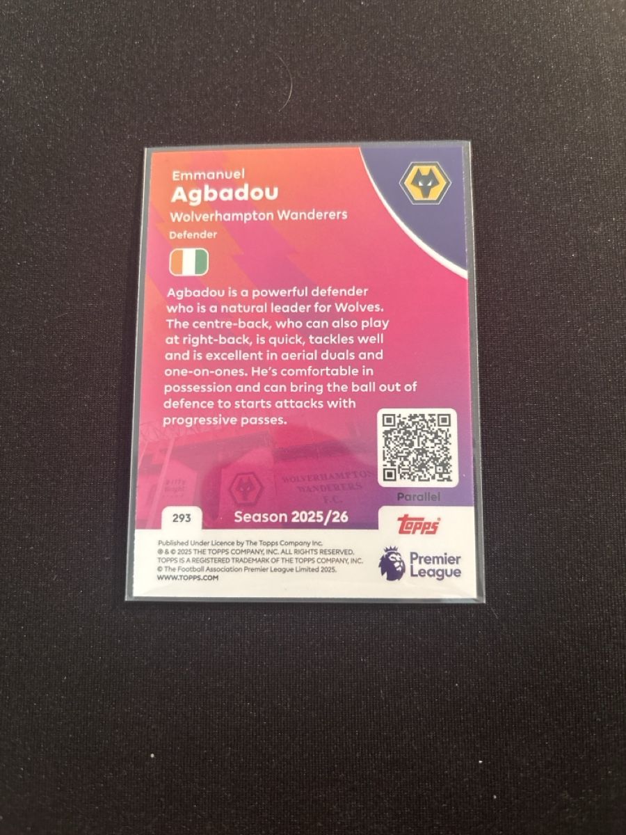 Topps Carte collezionabili: Topps - Emmanuel Agbadou - Wolverhampton Wanderers - PL – Usato da Kaiseraugst venduto da Baum_12 1