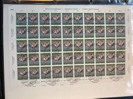 Schweiz 1965 Bogen Pro Patria 10+10Rp 1.Tag Walenstadt Abart