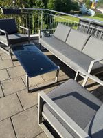 Gartenmbel Set Sofa 2 Sessel Tisch Alu Grau gebraucht