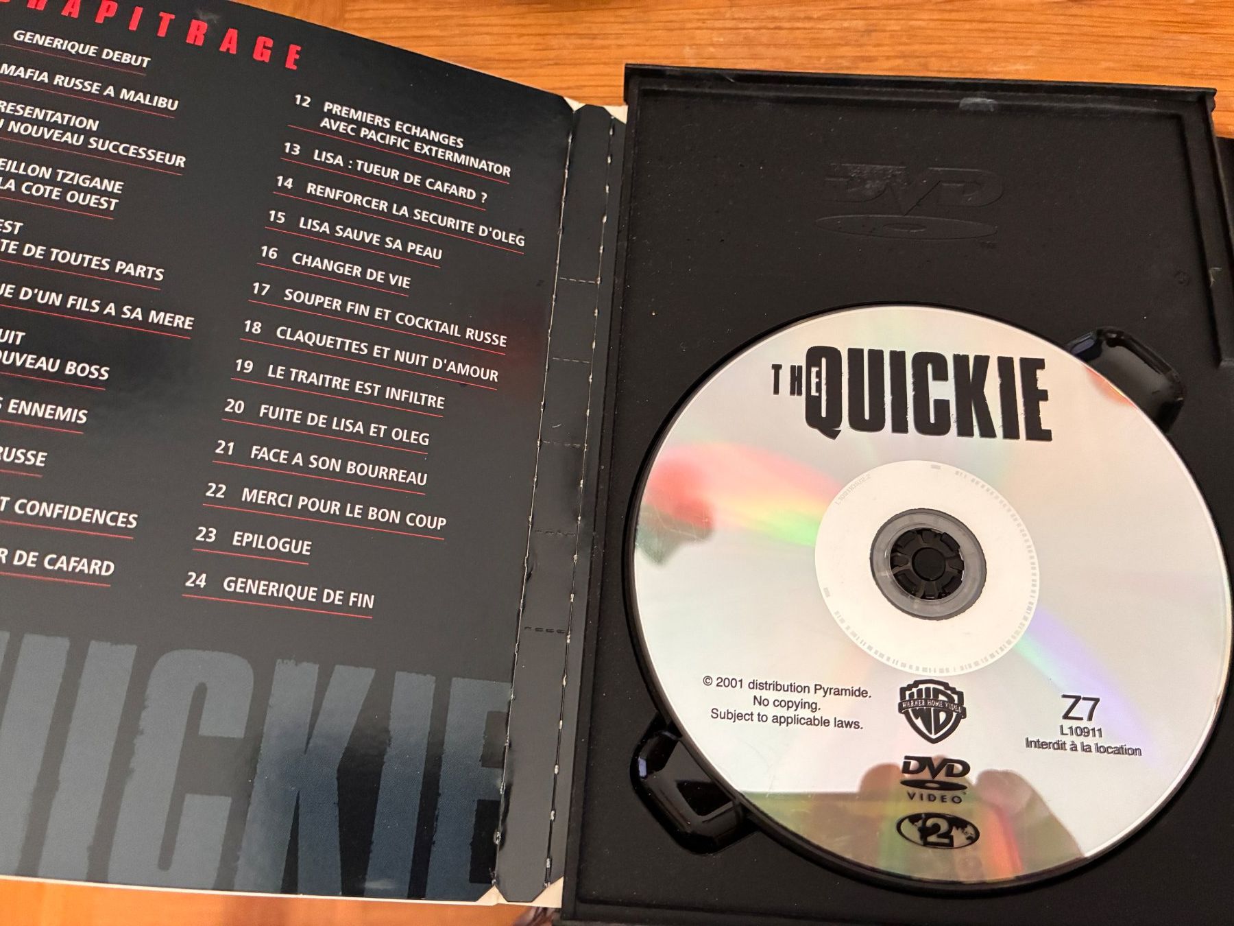 Tutti i DVDs: The Quickie (2001, DVD, Policier) – Usato da Vevey venduto da zecollector 2