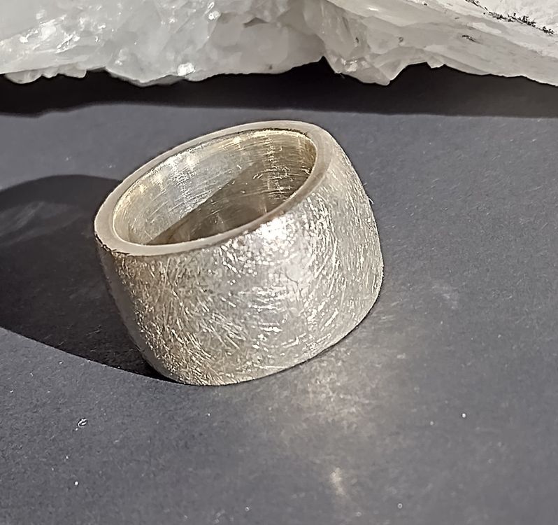 Vinani Ring ‚Blatt‘, Sterling Silber 925 – Gebürstet/glänzend, 13 Mm Breite, In Verschiedenen Größen Erhältlich