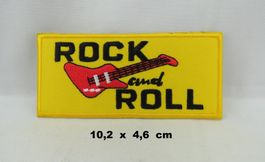 ROCK and ROLL - Aufnäher - Aufbügler - Stickerei  10,2x4,6cm
