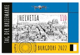 💥Sonderblock «Tag der Briefmarke 2022 Burgdorf» gestempelt