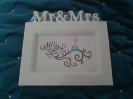 NEU 3D Bilderrahmen Mr&Mrs Hochzeit