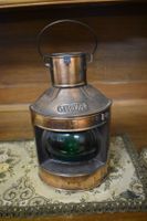 Schifflampe Kupfer mit Glaseinsatz Starboard