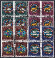 1968, Pro Patria: B138-B141, Viererblöcke Ersttags-Stempel