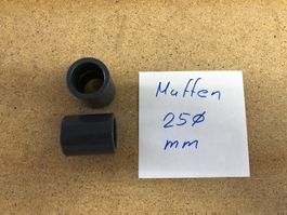 2 neue PVC Muffen 25mm