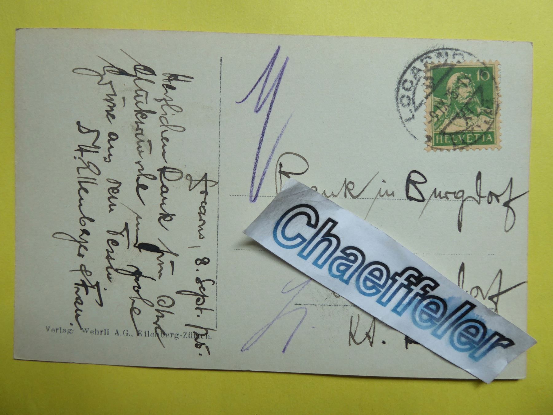 Cartes postales: 29372 Locarno - Rivapiana  1925 – D'occasion à Zürich par Chaeffeler 1