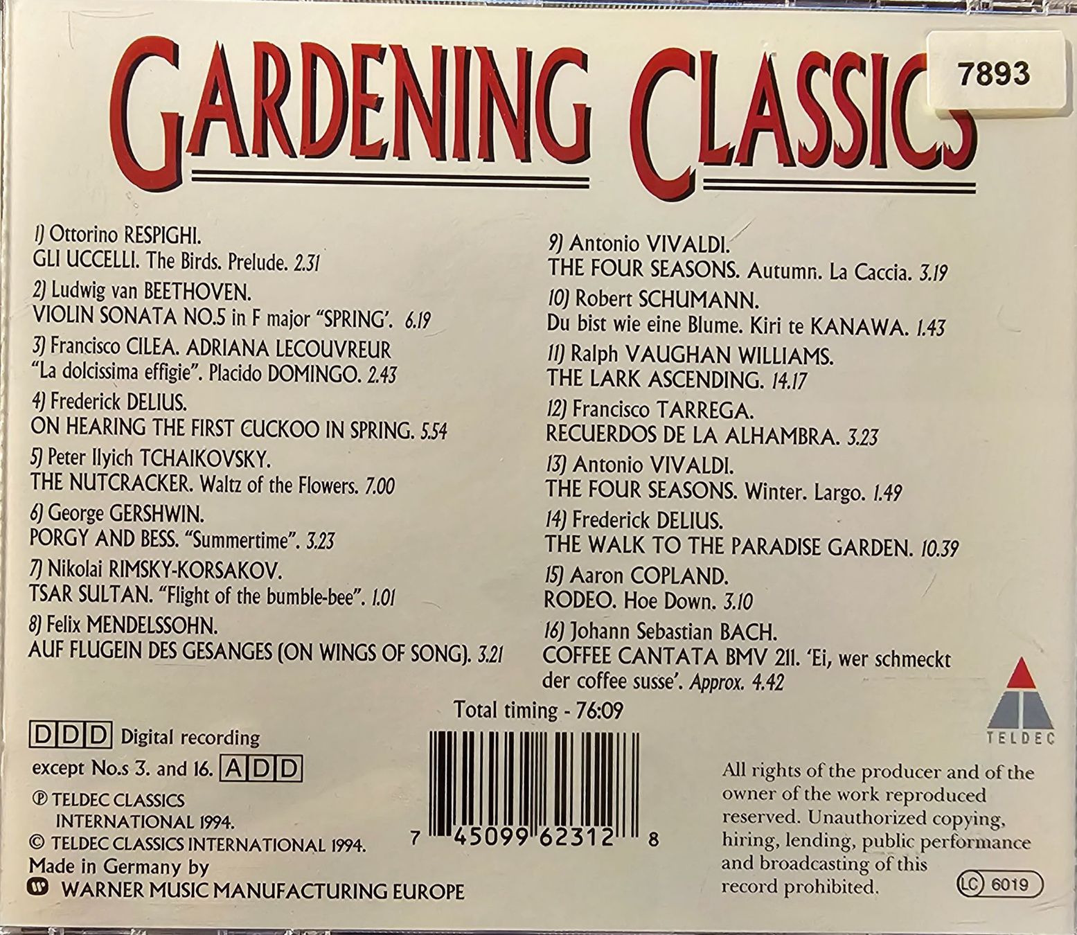CDs: Various – Gardening Classics – D'occasion à Wahlen b. Laufen par Cg10 1