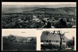 AK Oberbalm, Ortspartie, Gasthof und Totalansicht mit Kirche