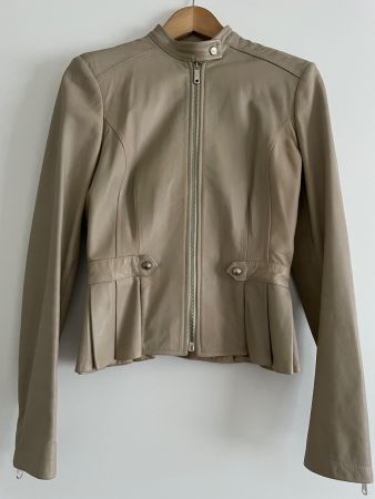 Lederjacke von Versage Jeans beige Größe 34