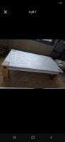 Concrete like (wood) Coffee Table with Wooden Legs. 