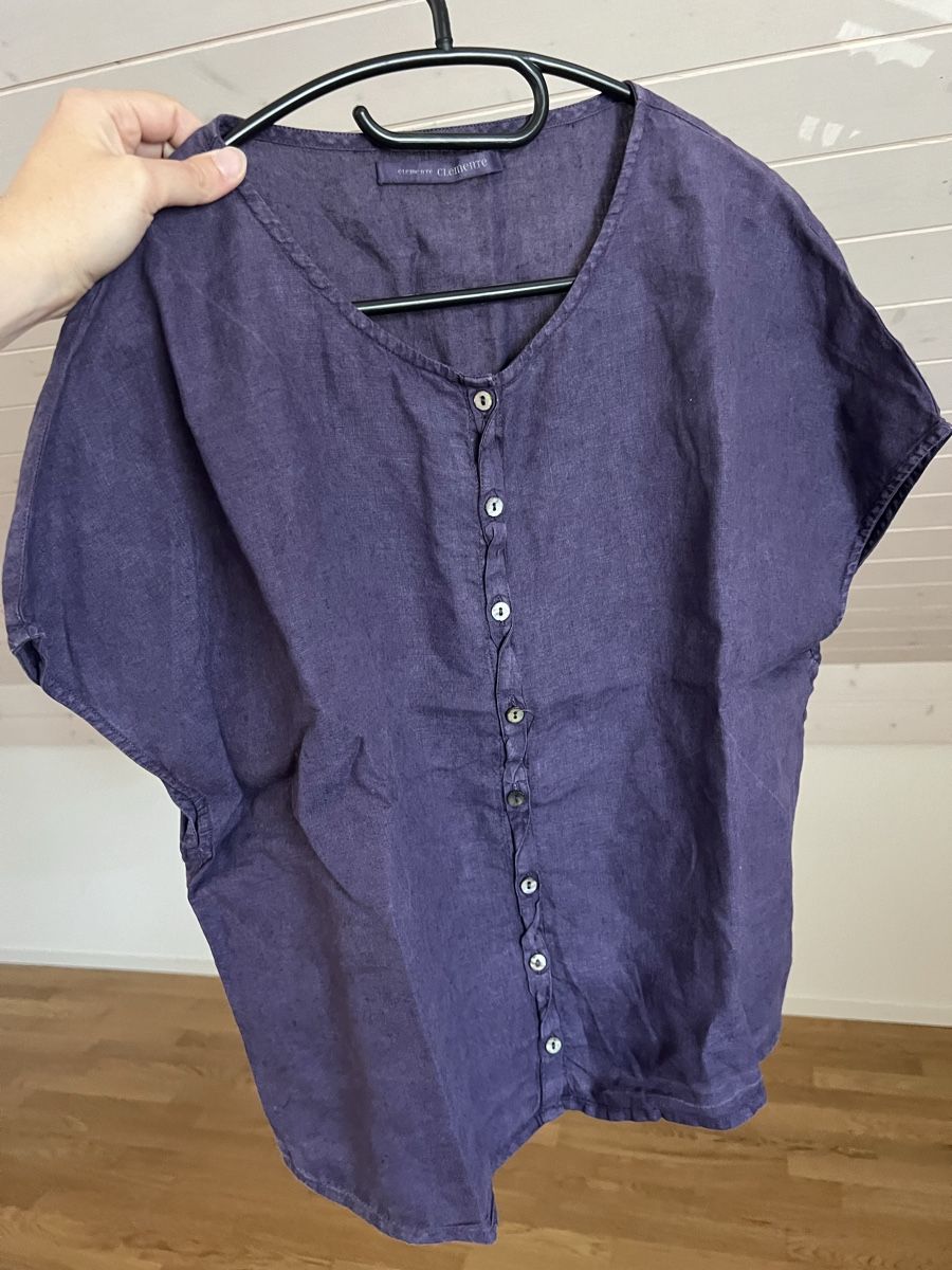 Camicette: ELEMENTE Clemente Leinenbluse, Lila, Grösse L / XL – Usato da Langenthal venduto da Alperose_5
