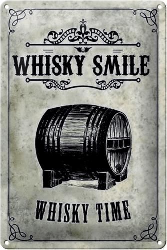 Schilder: Blechschild-WHISKY SMILE-WHISKY TIME – Neu und originalverpackt aus Rupperswil von big-one-sale