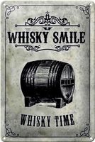 Blechschild-WHISKY SMILE-WHISKY TIME