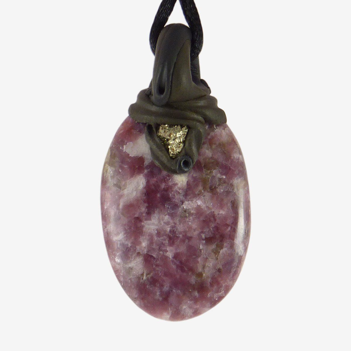 Minerali & Pietre curative: Lepidolith Steinanhänger mit Pyrit – Nuovo e nell'imballaggio originale da Meilen venduto da BYRD-Design