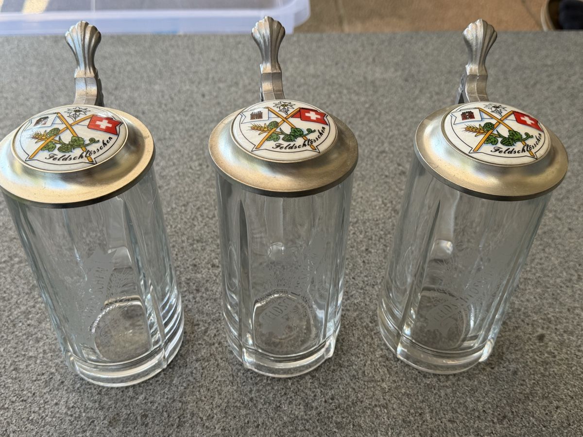 Feldschlösschen Bicchieri: 3 Stk Feldschlösschen Bier Humpen Set  – Usato da Deitingen venduto da Himhip