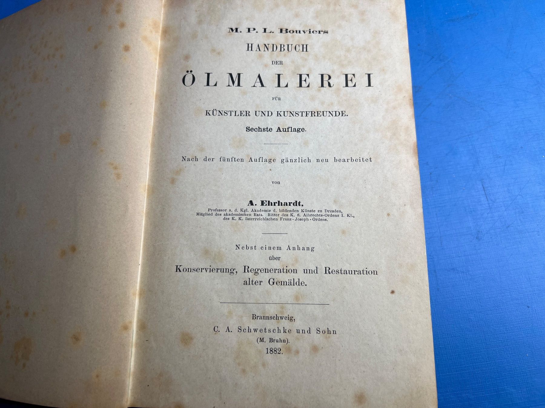 Libri: Handbuch der  Ölmalerei Braunschweig 1882 – Usato da Unterengstringen venduto da Gustav03